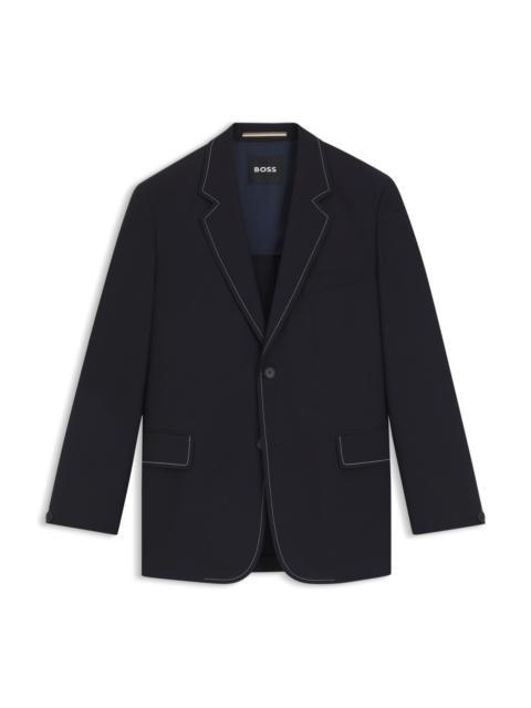 RELAXED-FIT JACKET IN WOOL WITH CONTRAST STITCHING
