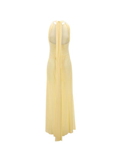 halter neck scarf dress