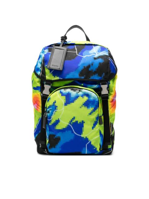 pixel-print backpack