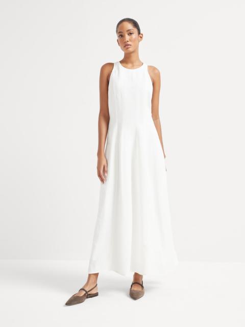Viscose and linen fluid twill dress