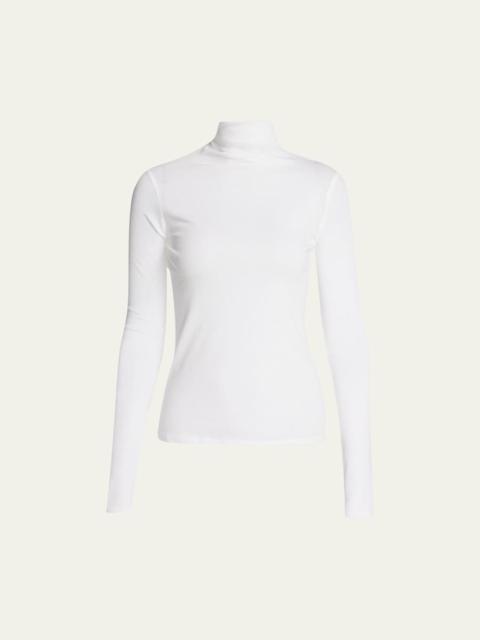 Essential Long-Sleeve Cotton Turtleneck Top