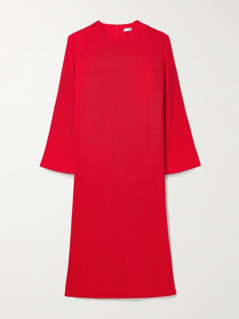 Plissé-crepe Midi Dress