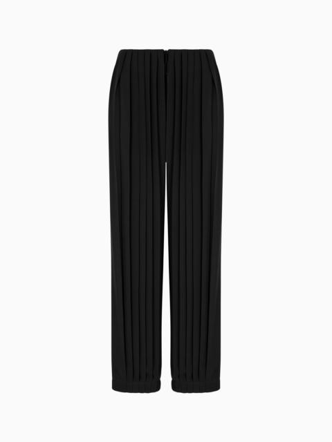 ASV PLEATED TRIPLE SILK GEORGETTE TROUSERS