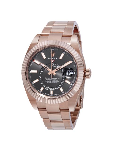 Pre-owned Rolex Sky Dweller GMT Automatic Dark Rhodium Dial Men's Watch 326935DRSO