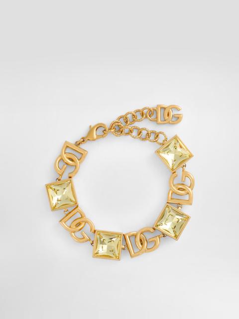 Bracelet with DG logo and rhinestones
