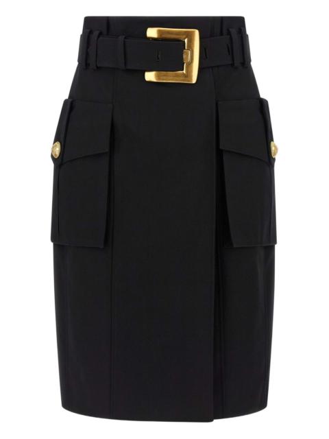 belted cargo pencil skirt