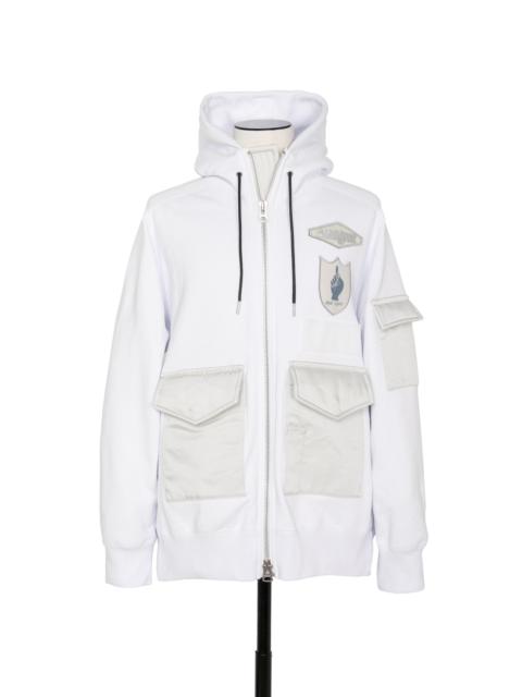 すぐ届く！ sacai  Embroidery Hoodie フーディー ホワイト sacai × WTAPSFlock Print Hoodieフーディ