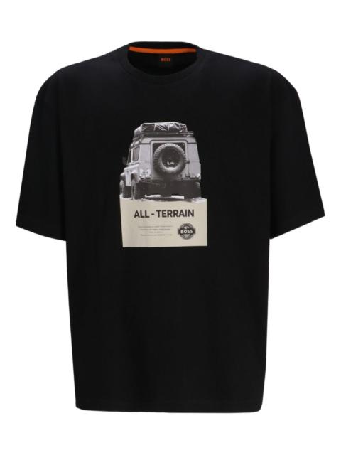 vehicle-print cotton t-shirt