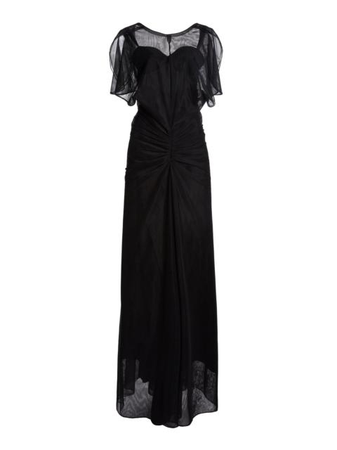 Gathered Tulle Gown black