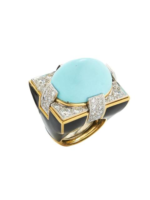 Turquoise Black Grand Central Ring