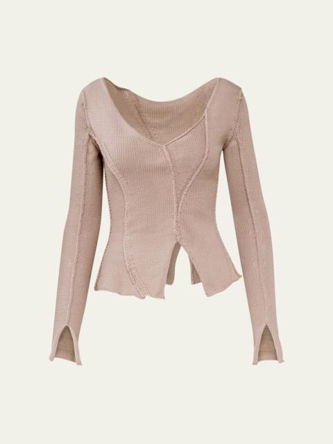 Eddy V-Neck Exposed Seam Sweater