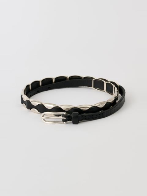 Billow Belt Oily Black Leather