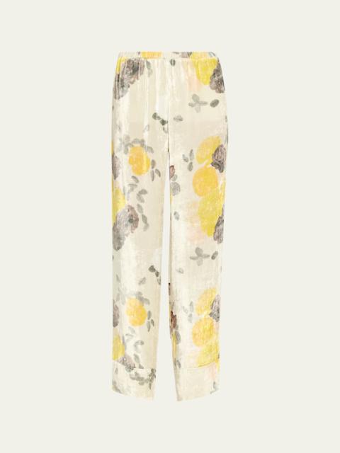 Floral Velvet Relaxed Pants