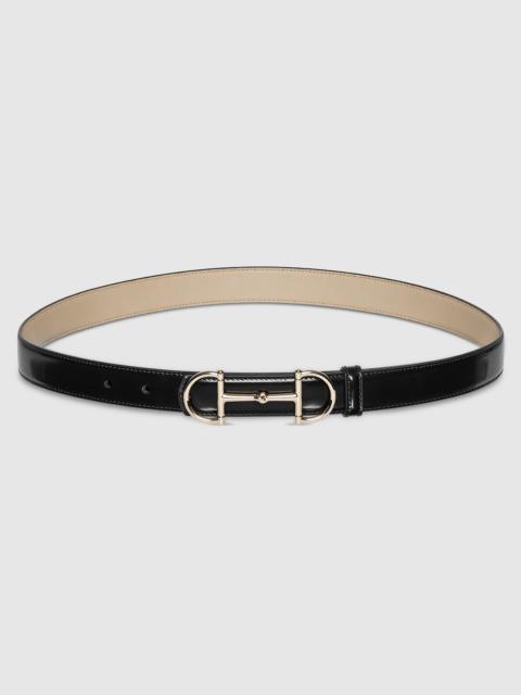 Reversible thin belt with Horsebit