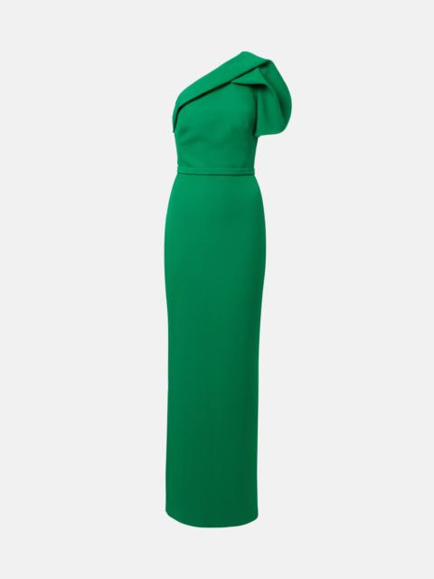 One-shoulder crêpe gown