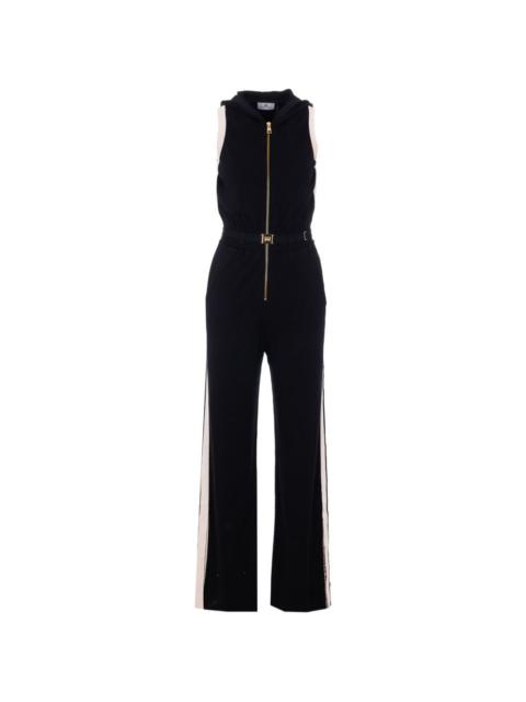 hooded zip jumpsuit