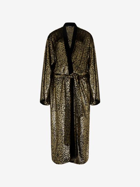 Fil Coupé Leopard Print Coat