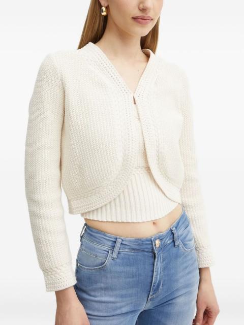 cable-knit cropped cardigan