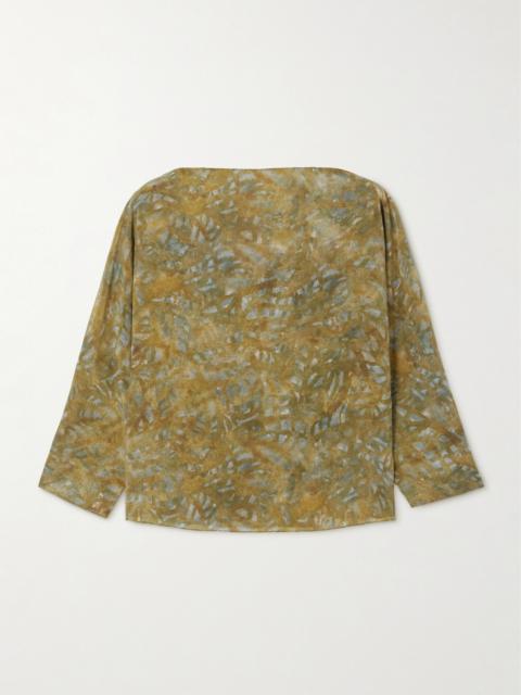 Printed Silk-crepe Top