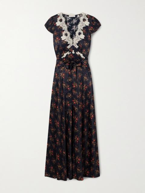 Coraline Floral-print Satin Midi Dress