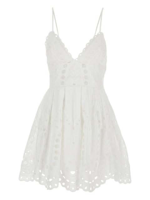 Nix scallop-trim eyelet dress