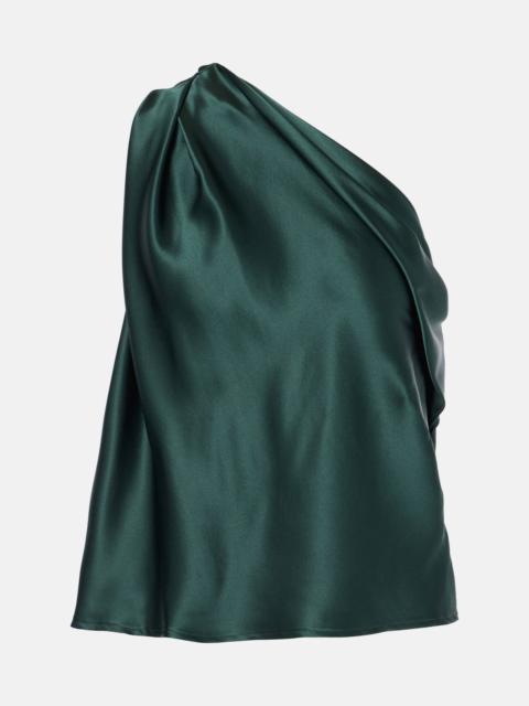 Silk one-shoulder top