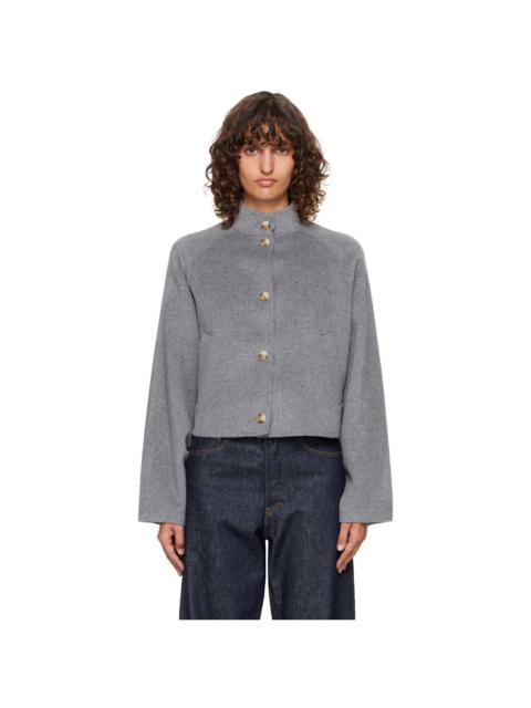 Gray Nyma Wool Drap Jacket