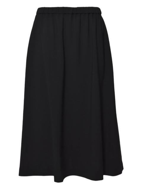 elasticated-waist midi skirt