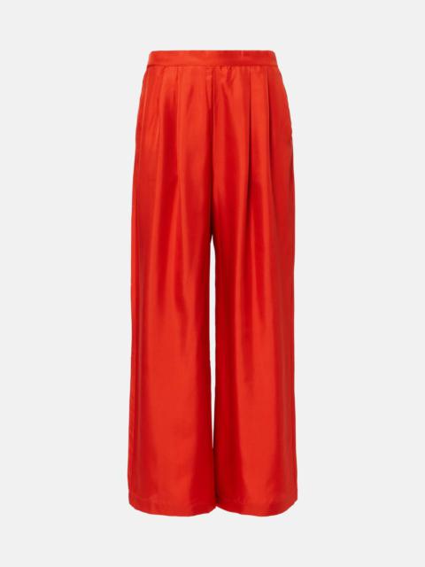 Isola silk twill wide-leg pants