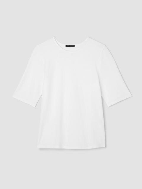 Cross Hatch Stretch Jersey Crew Neck Top