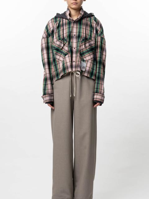 Hoodie Combine Checkered Shirt