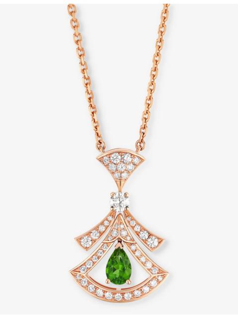 Divas’ Dream 18ct rose-gold, 0.46ct brilliant-cut diamond and tourmaline pendant necklace