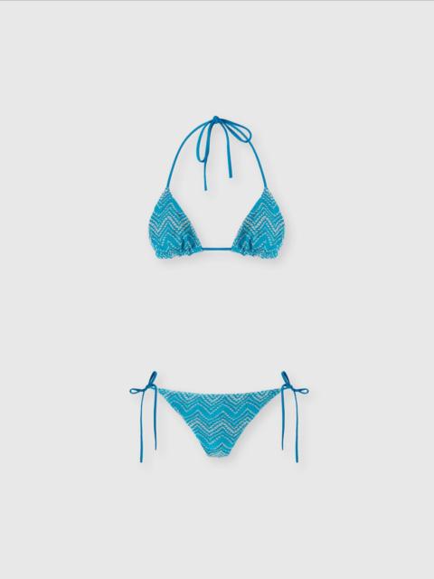 Zig zag lamé viscose bikini
