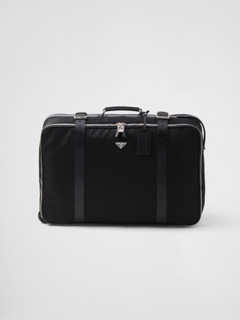 Re-Nylon and Saffiano leather suitcase