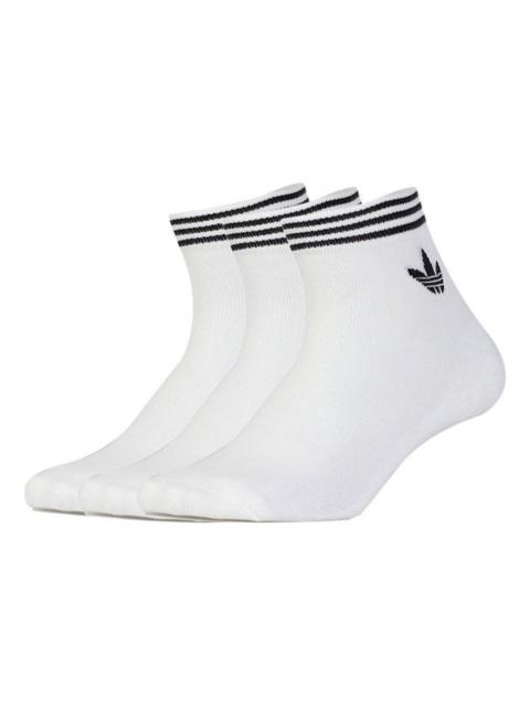 adidas originals Unisex Logo Printing Sports Socks 3 Packs White EE1152
