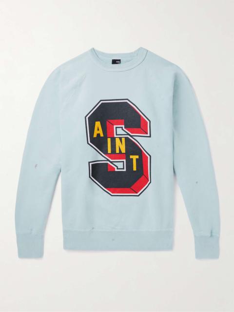 + Denim Tears Distressed Printed Cotton-Jersey Sweatshirt