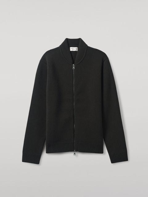 Cashmere Milano Stitch Grey Zip Jacket