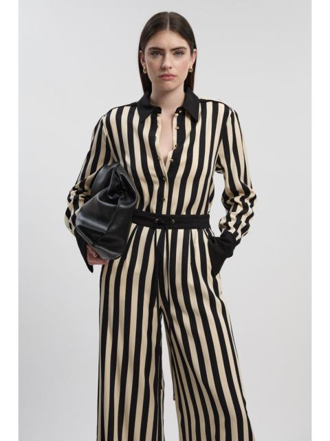 Mono Fluid Stripe Cotton Mix Woven Shirt