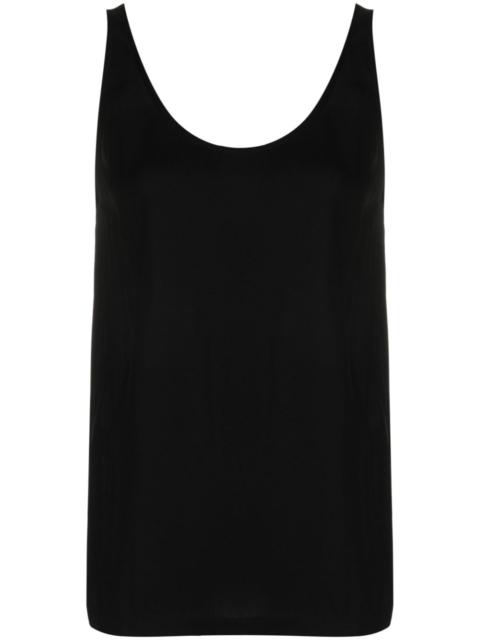 scoop-neck sleeveless blouse