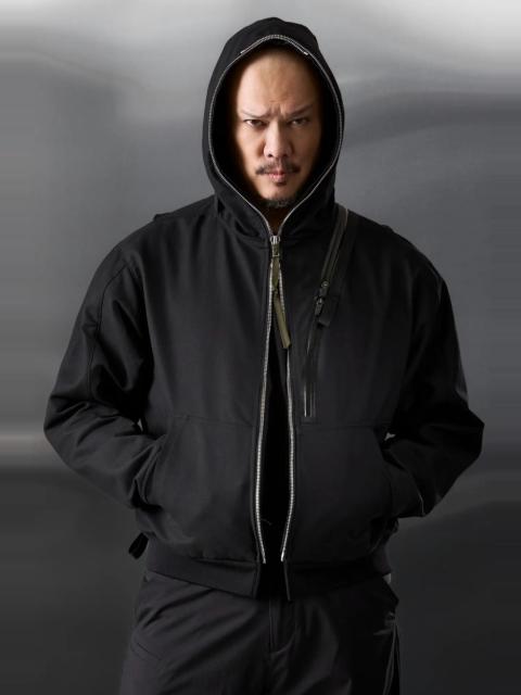 J117K-KI Cotton Ripsmoleskin Hooded Jacket Black