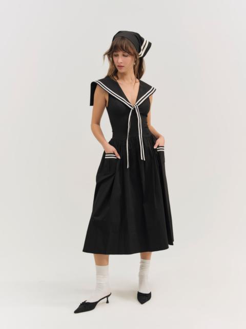 Helena Poplin Collared Midi Dress