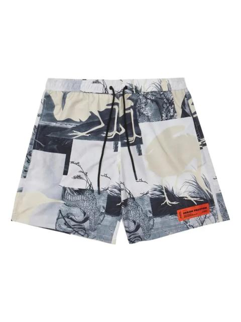 HERON PRESTON Cutout Swimshorts 'Grey' HMFA005S21FAB0020900
