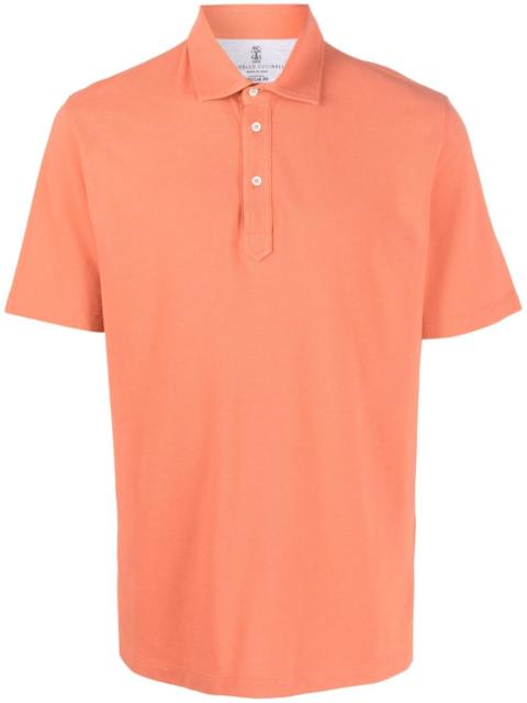 short-sleeved cotton polo shirt