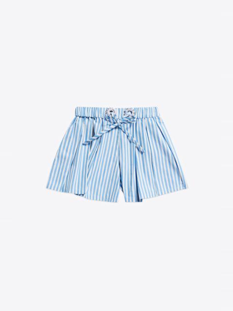 CRYSTAL GROMMET POPLIN PLEATED SHORT