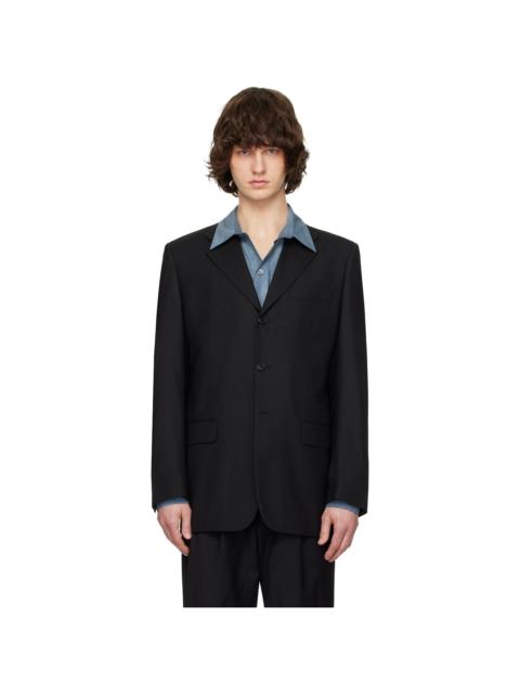SUNFLOWER Black Show Blazer - 261468M195001 | REVERSIBLE