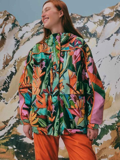 Multicolor Banana Leaves Ski Jacket