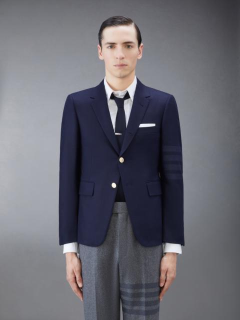 Navy Wool Cashmere Flannel Classic Tonal 4-Bar Sport Coat