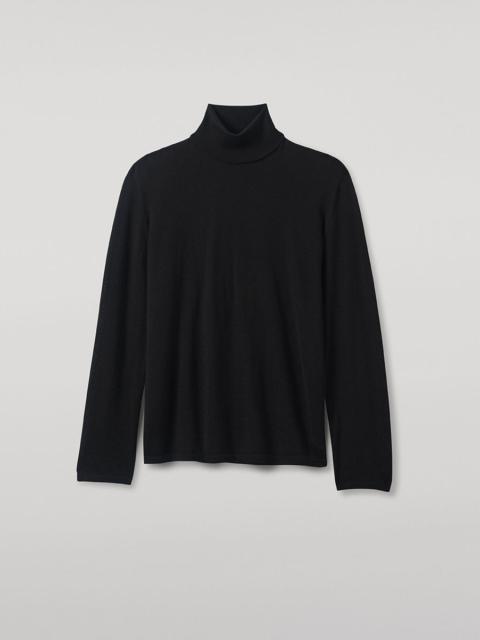 Superfine Cashmere Black Roll Neck Jumper