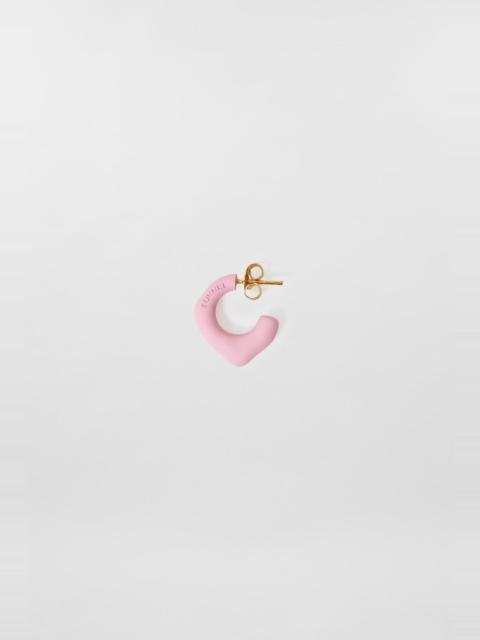SINGLE METALLIZED EARRING / pink matte
