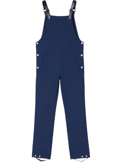 square-neck slim-cut dungarees